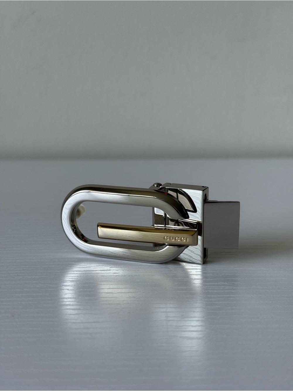 Vintage Gucci Belt Buckle Silver Gold Tone Made in Italy 30mm Replacement Buckle